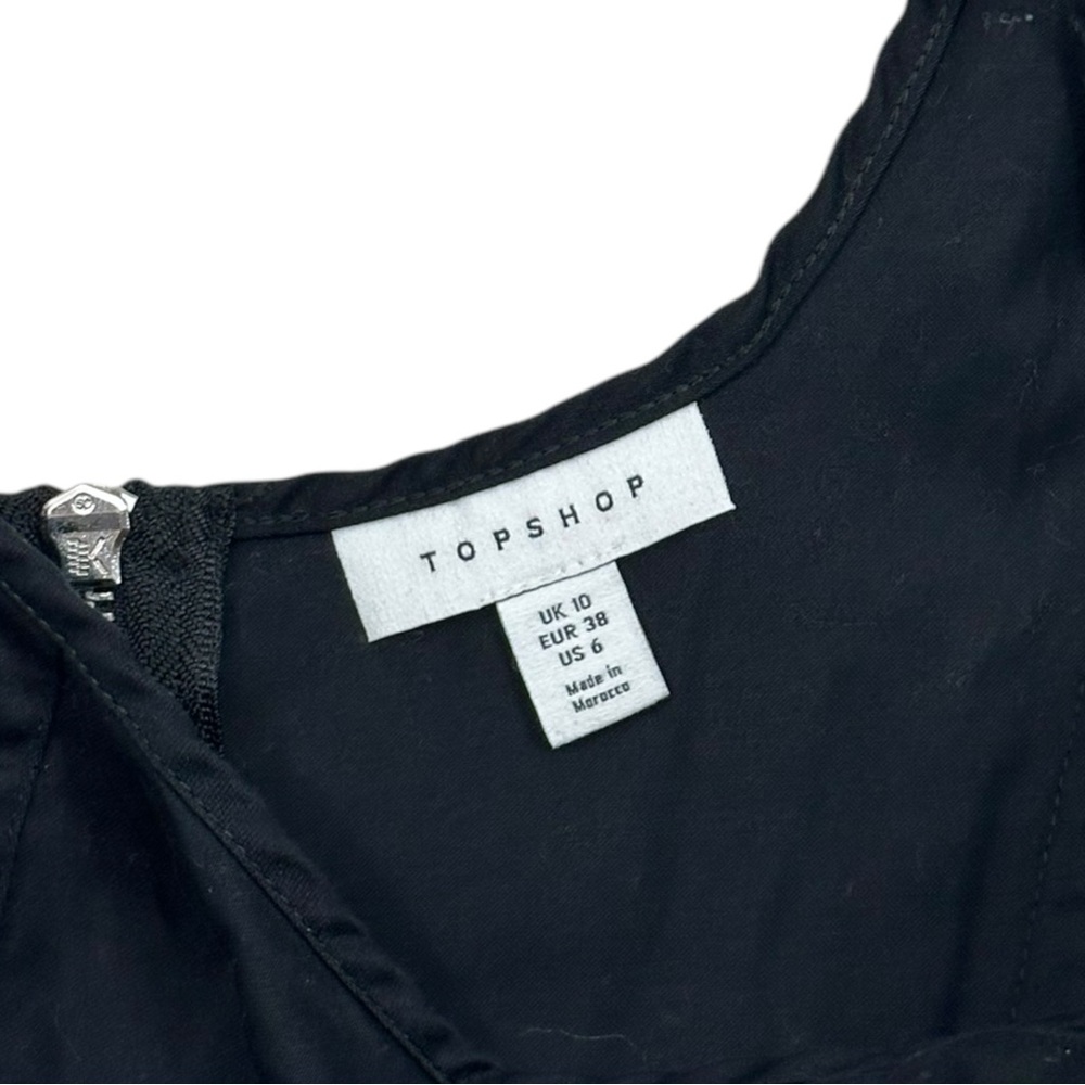 Topshop Black Zipper Corset Top Womens 6 - Picture 2 of 5